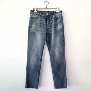 Scotch & Soda Women's Blue Ankle Jeans With White Speckles ~ Size 27